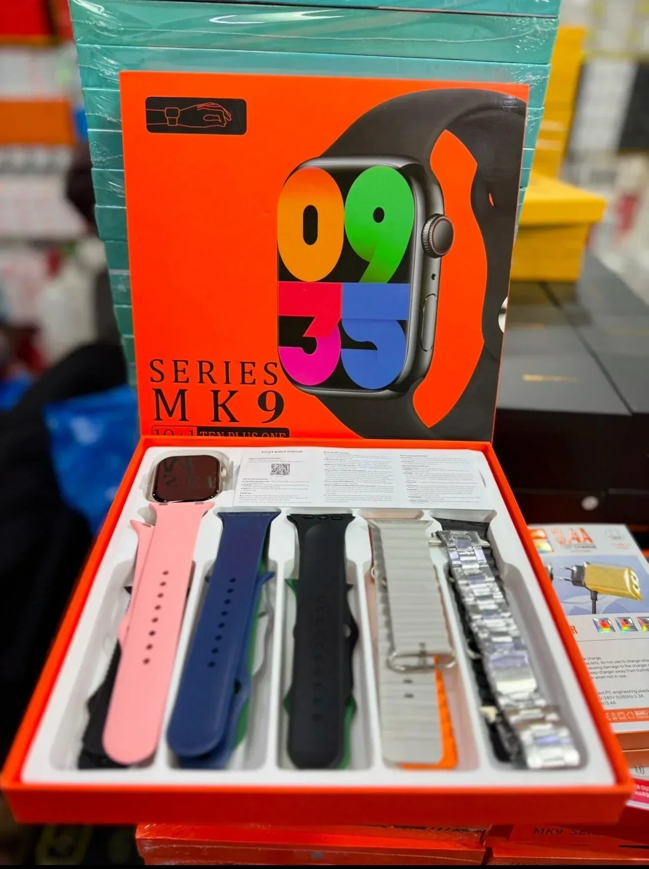 Series MK9 Smartwatch – 2.0" HD Display, Bluetooth Calling & 10+1 Strap Set