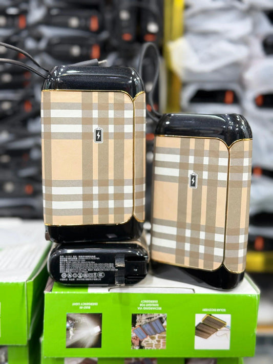NIKI Luxury 20000mAh Power Bank – Fast Charging, Dual USB, Stylish Plaid Design | SPHARE TECH