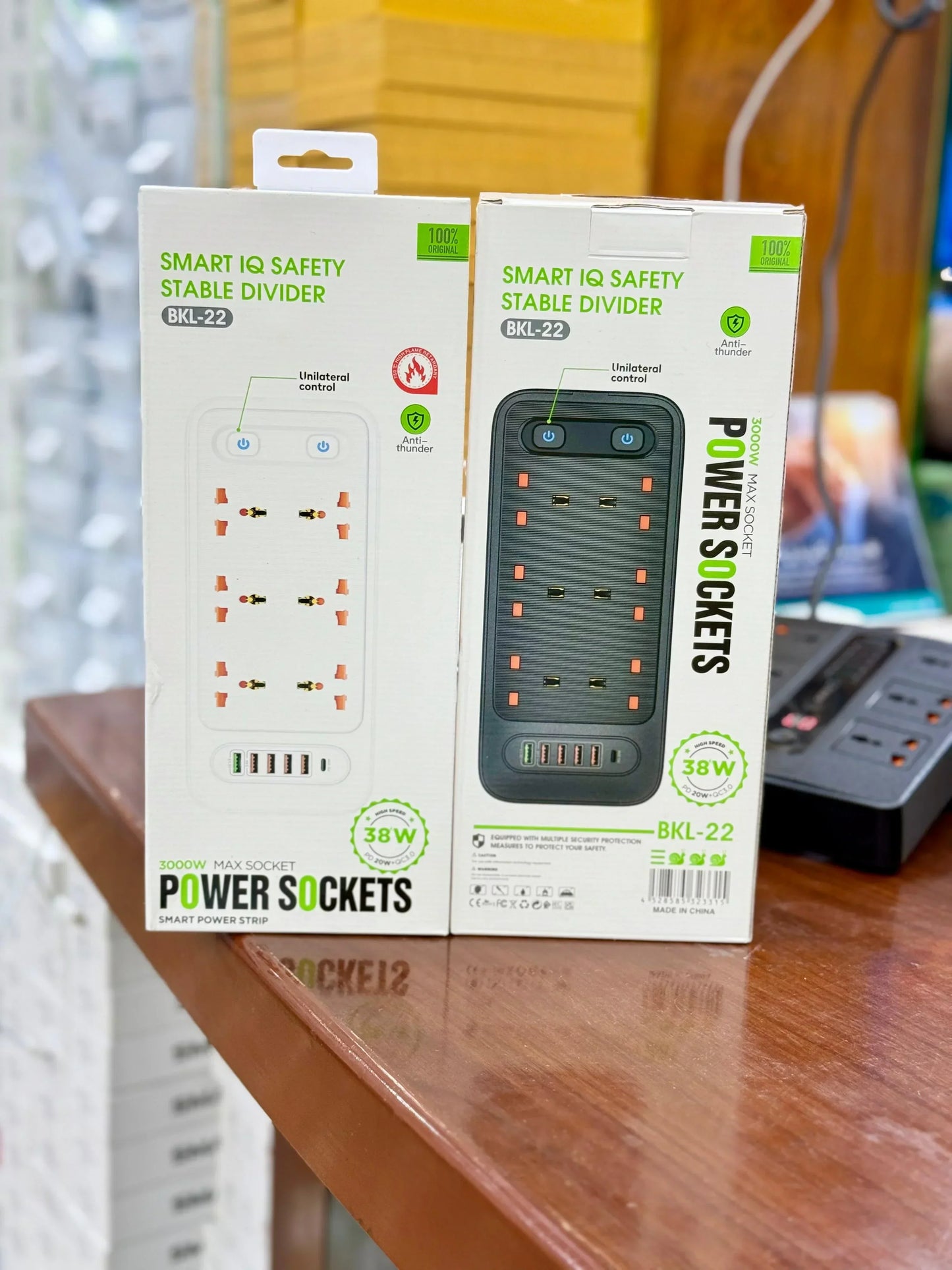 3000W Power Socket with 3 Outlets & 5 USB Ports – Fast Charging & Surge Protection