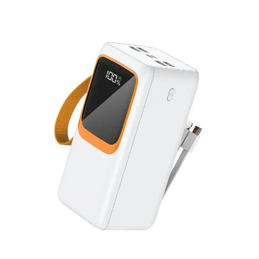 S-0011 50 000 mAh Fast-Charge Power Bank – 22.5 W PD/QC with Built-In Dual Cables