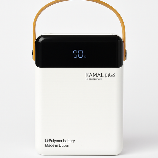 KAMAL KPB0161 160000mAh Power Bank (Made in Dubai) – 88W Fast Charging, LED Display & Lamp, 6 Outputs / 4 Inputs