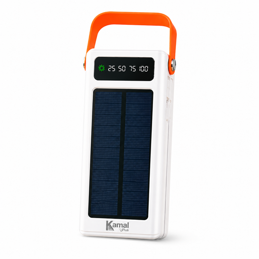 Kamal 50000mAh Solar Power Bank – 22.5W PD Fast Charge, Built-in Solar Panel & LED Light