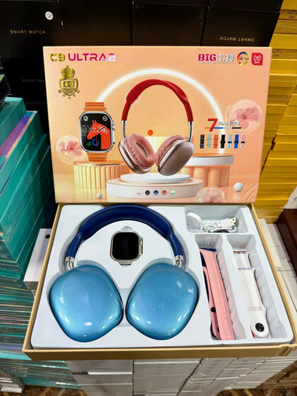 C9 Ultra 2-in-1 Smartwatch & Wireless Headphones