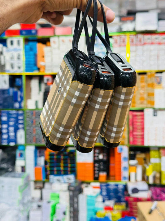 NIKI Luxury 20000mAh Power Bank – Fast Charging, Dual USB, Stylish Plaid Design | SPHARE TECH