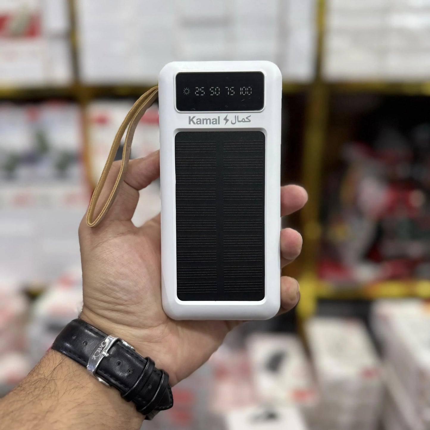 Kamal S303 Solar 50000mAh Power Bank – High-Capacity Portable Charger with Built-in Cables