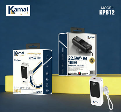 Kamal Shaheen KPB12 10000mAh 22.5W PD Fast Charging Power Bank | COD Pakistan