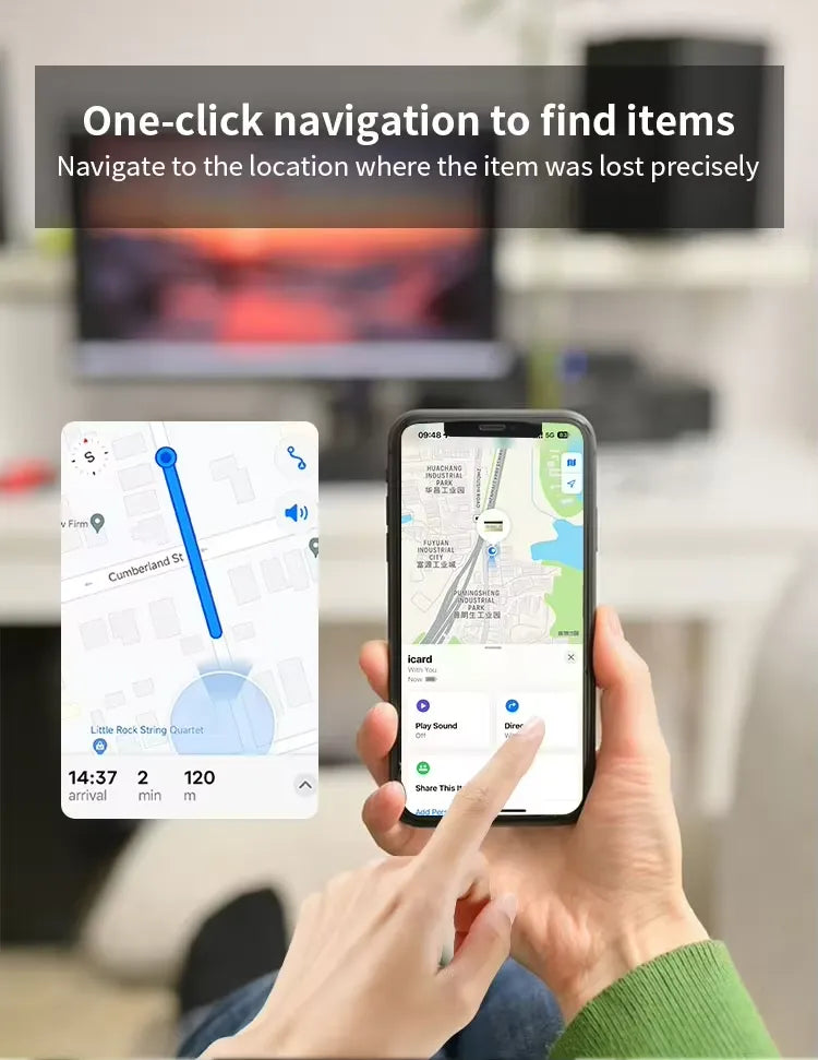 Smart Tag Bluetooth Anti-Loss Tracker for Apple Find My – 100dB Loud Beeper, Global GPS Map Navigation & 1-Year Replaceable Battery (iOS Only)