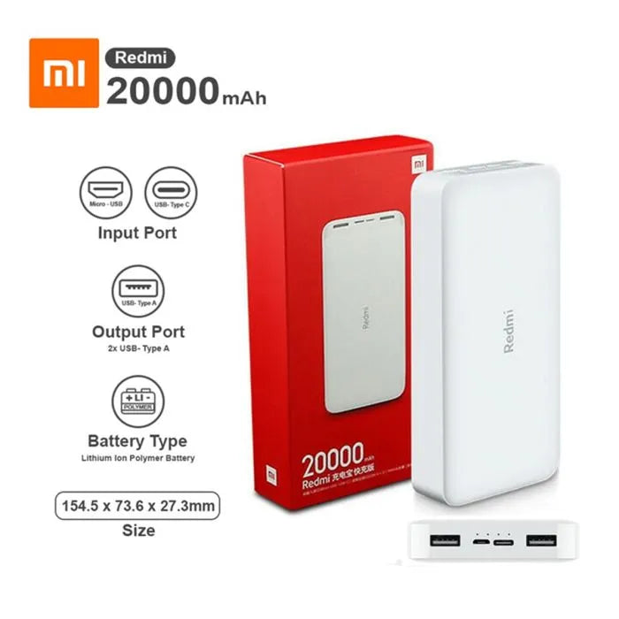 Xiaomi Redmi 20000mAh Wireless Power Bank – 18W Fast Charge | SPHARETECH