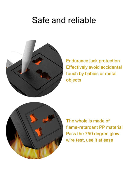 Ultra High-Speed Power Socket with USB Ports & Surge Protection - 3000W