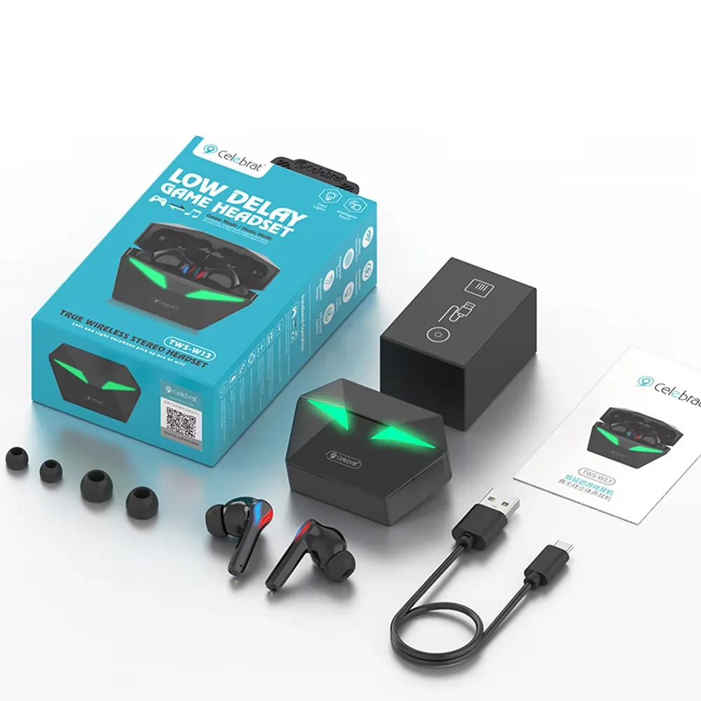 Celebrat TWS-W13 60ms Low Delay Wireless Gaming Earbuds