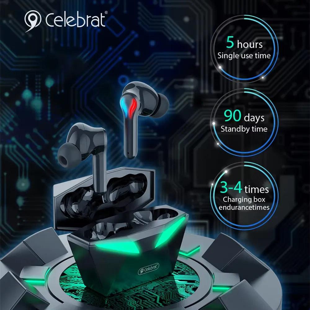 Celebrat TWS-W13 60ms Low Delay Wireless Gaming Earbuds