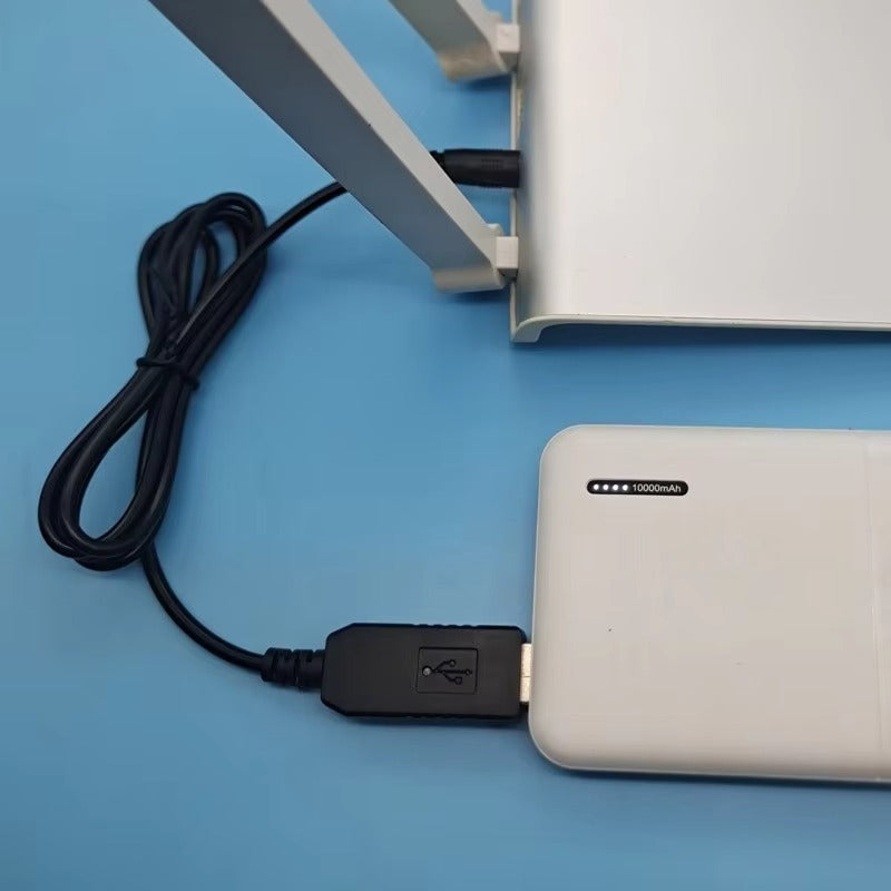 Power Bank to WiFi Router Cable – USB 5V to DC 12V