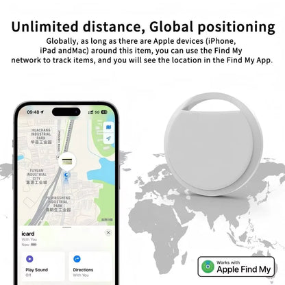 Smart Tag Bluetooth Anti-Loss Tracker for Apple Find My – 100dB Loud Beeper, Global GPS Map Navigation & 1-Year Replaceable Battery (iOS Only)