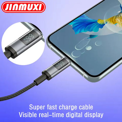 KAMAL 100W / 66W Digital Display Fast Charging Type-C Cable | Nylon Braided