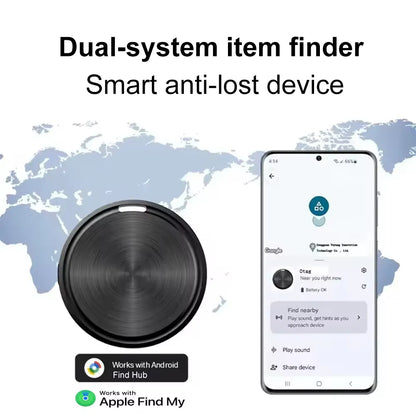 OTAG Dual-System Smart Tracker Tag – Works with Apple Find My (iOS) & Google Find Hub (Android) | Global Anti-Loss GPS Item Finder