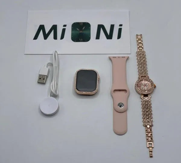 MiNi ZW10 DO – 2-in-1 Diamond Series Smartwatch & Luxury Analog Watch for Women