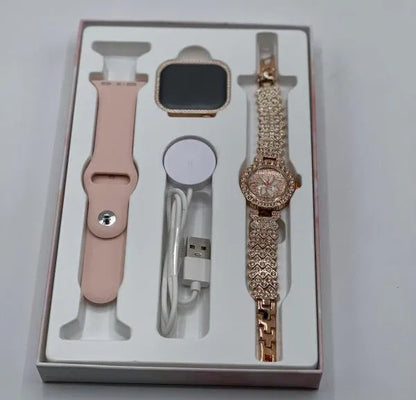 MiNi ZW10 DO – 2-in-1 Diamond Series Smartwatch & Luxury Analog Watch for Women