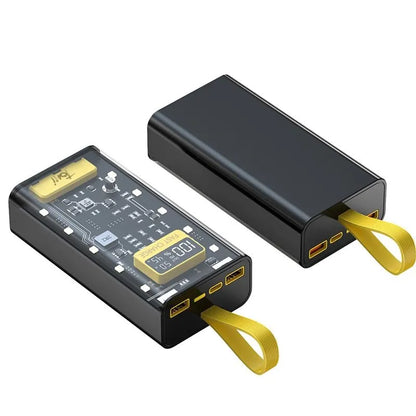 Transparent 20000mAh Power Bank - PD 66W Super Fast Charge with LED Digital Display
