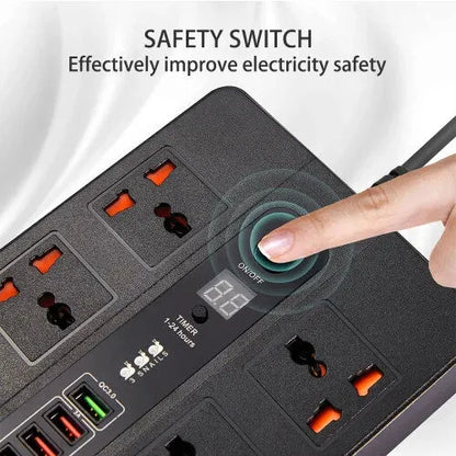 Ultra High-Speed Power Socket with USB Ports & Surge Protection - 3000W