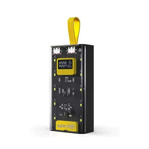 Transparent 20000mAh Power Bank - PD 66W Super Fast Charge with LED Digital Display