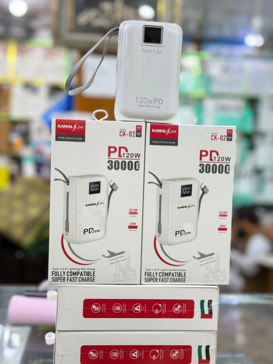 Kamal 120W PD 30000mAh Super Fast Charging Power Bank | SPHARE TECH