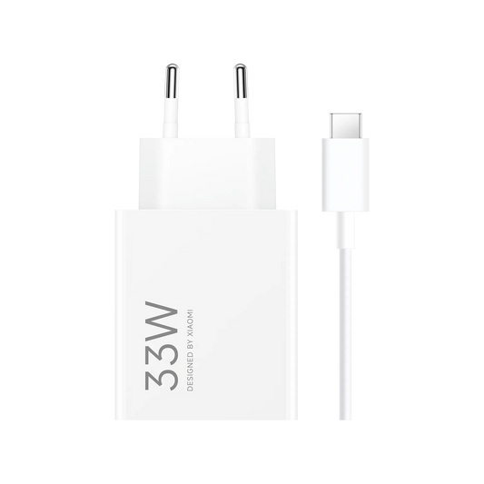 White charging cable and adapter with '33W' marking on a white background