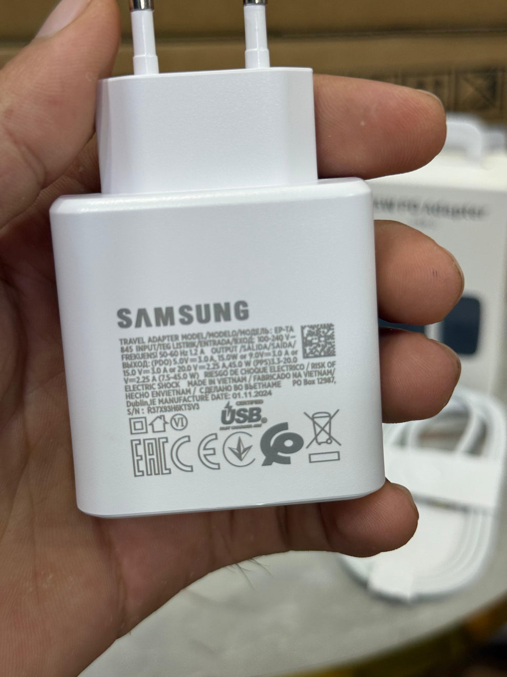 Samsung 45W USB-C PD Fast Charger Travel Adapter (EP-TA845) – Black